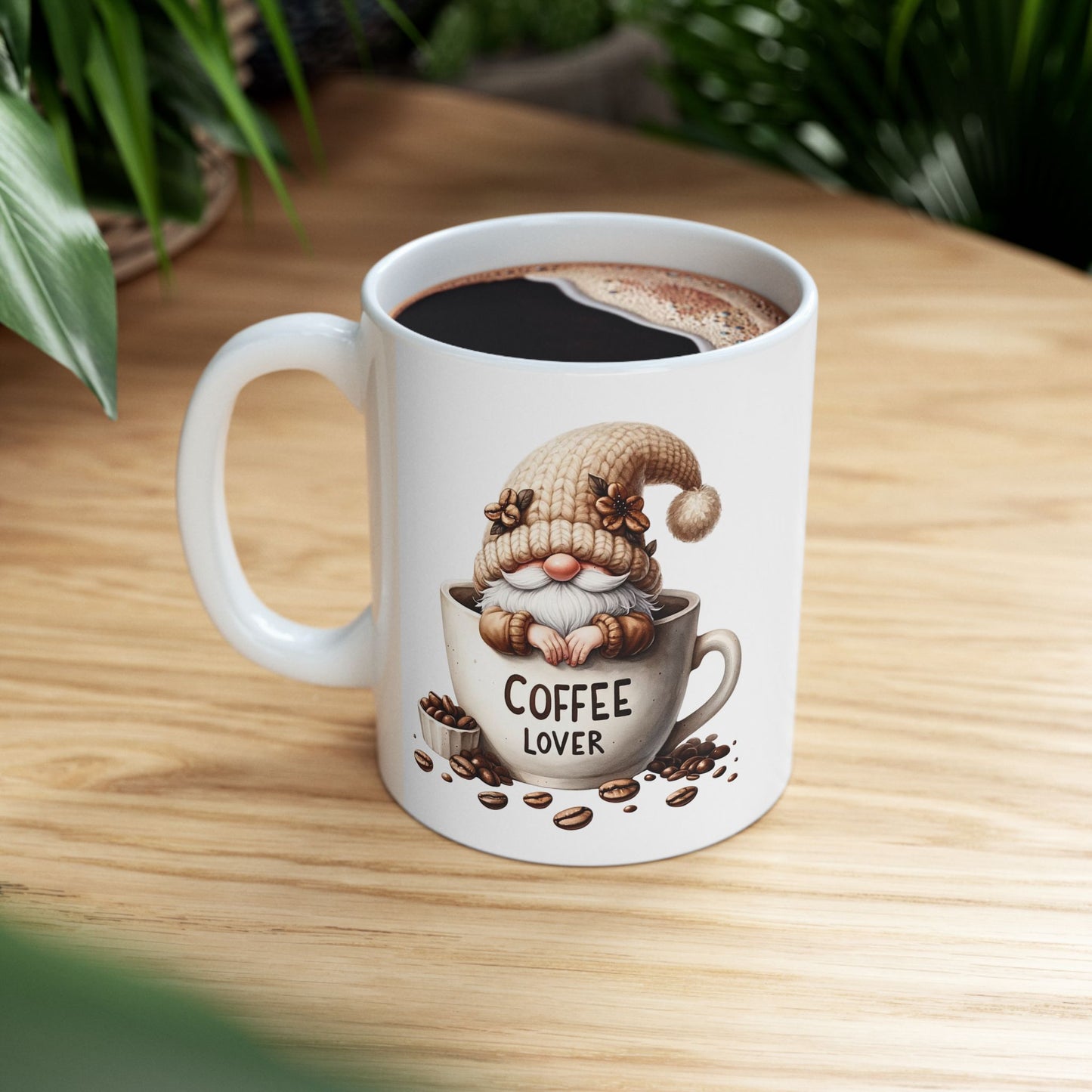 Coffee Lovers Ceramic Mug — Cute Espresso Cat Illustration (11oz & 15oz)
