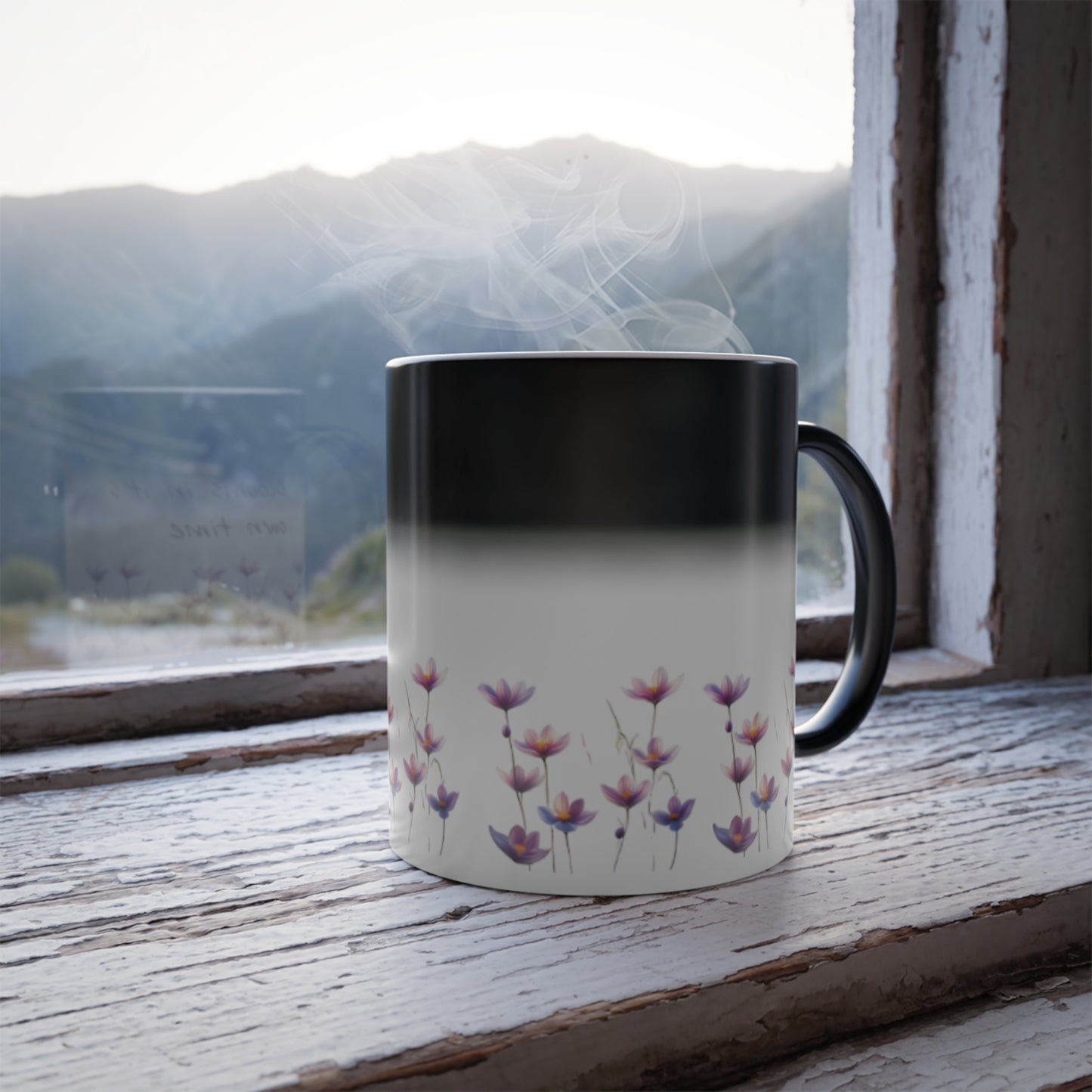 Color Morphing Floral Mug - 11oz Heat Sensitive Coffee Cup