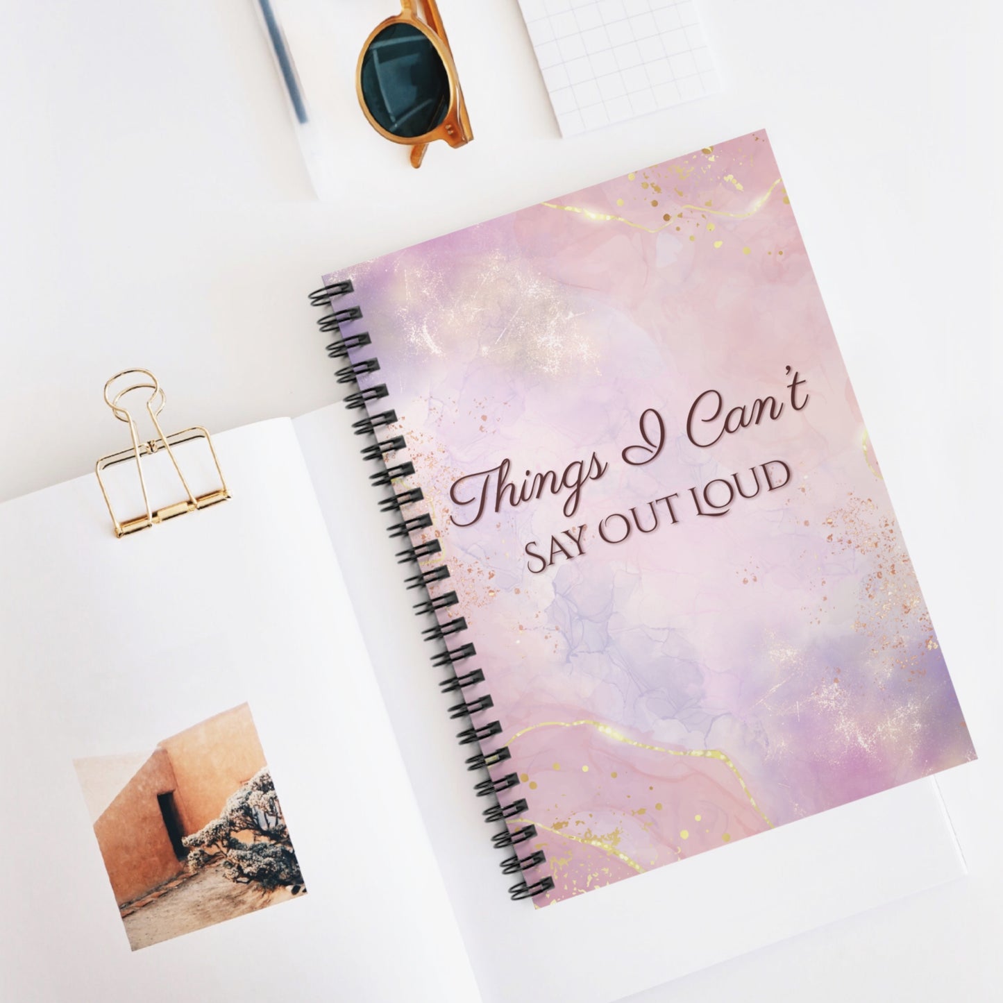 Whimsical Spiral Notebook - Express Your Thoughts, Perfect for Journaling, Gift for Writers, Self-Care, Inspirational Quotes.