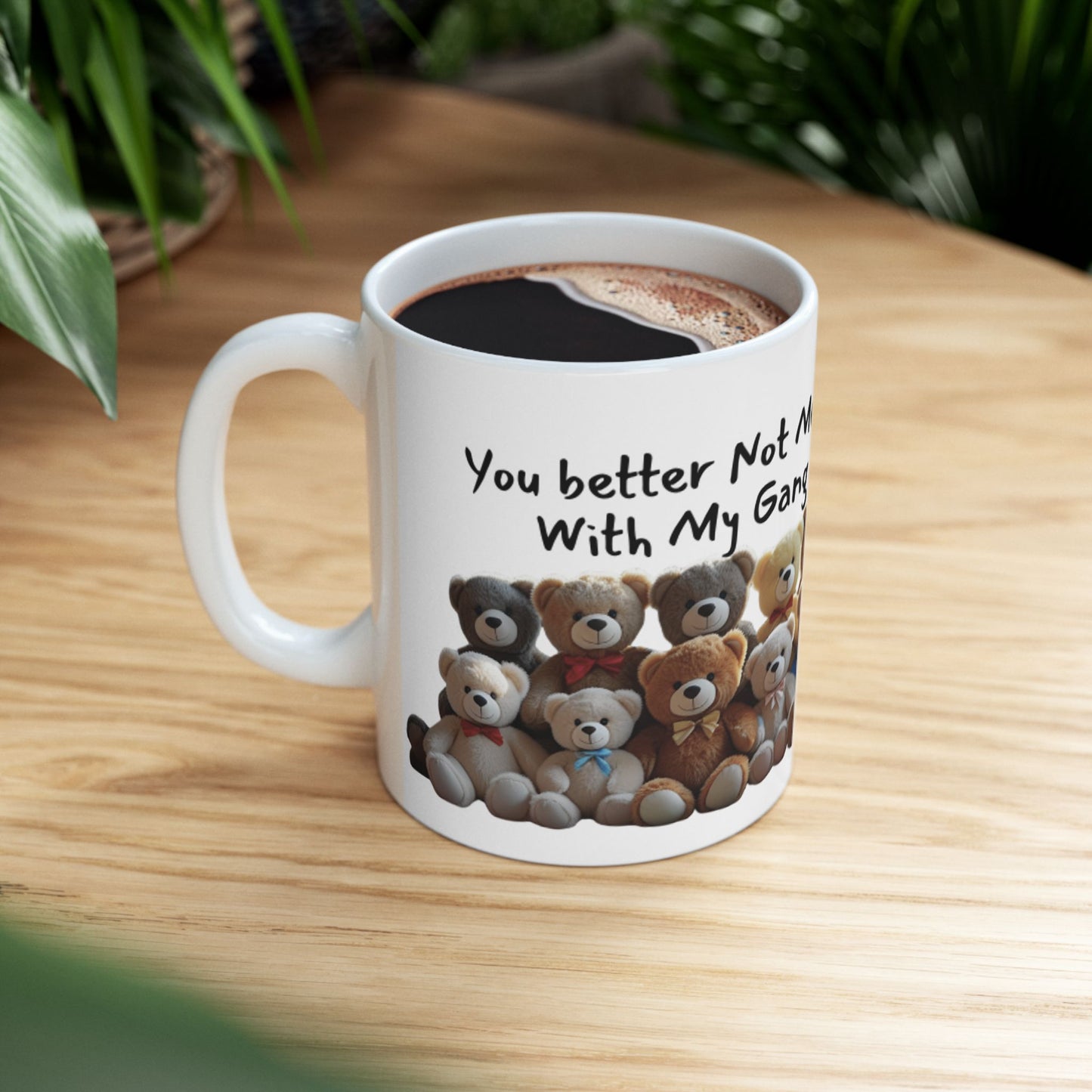 Cute Teddy Bear Mug, Funny Gift for Friends, Ceramic Coffee Cup, Bear Lover Present, Birthday, Friendship Celebration