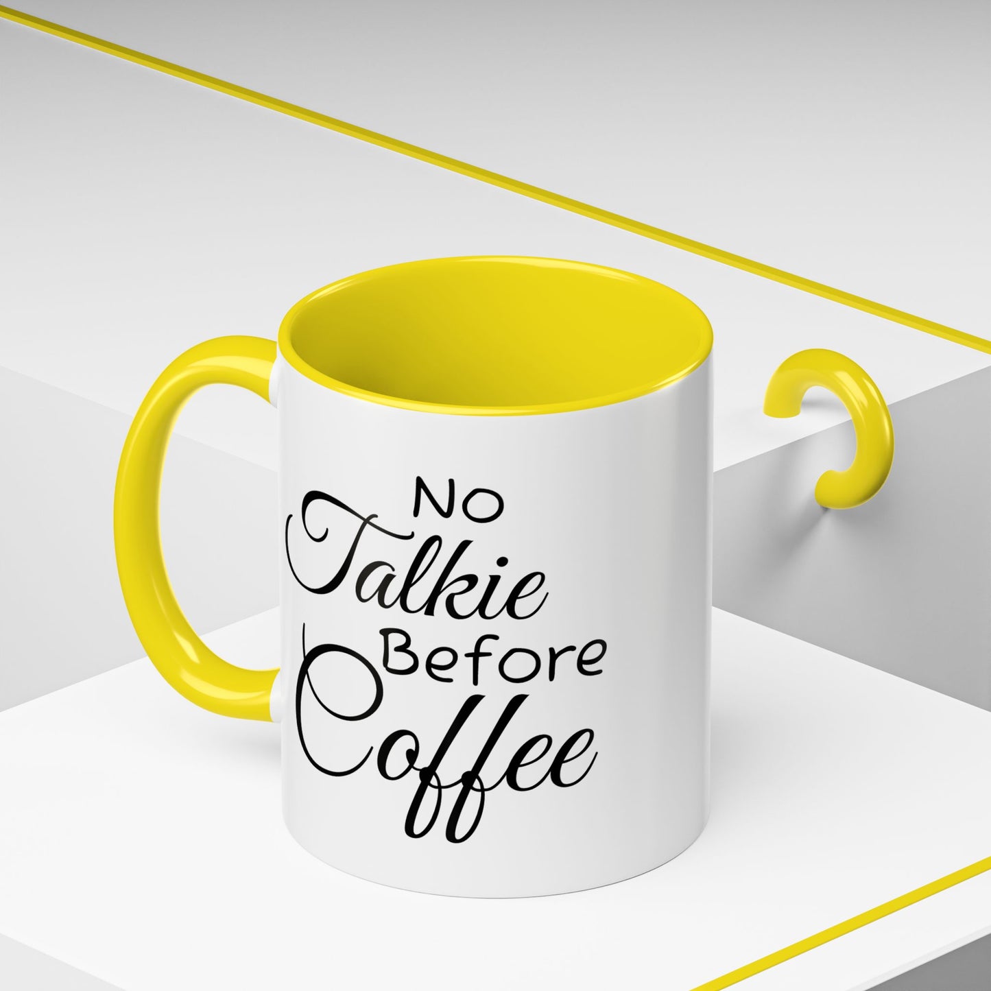 No Talkie Before Coffee Mug - Funny Accent Coffee Cup for Busy Mornings