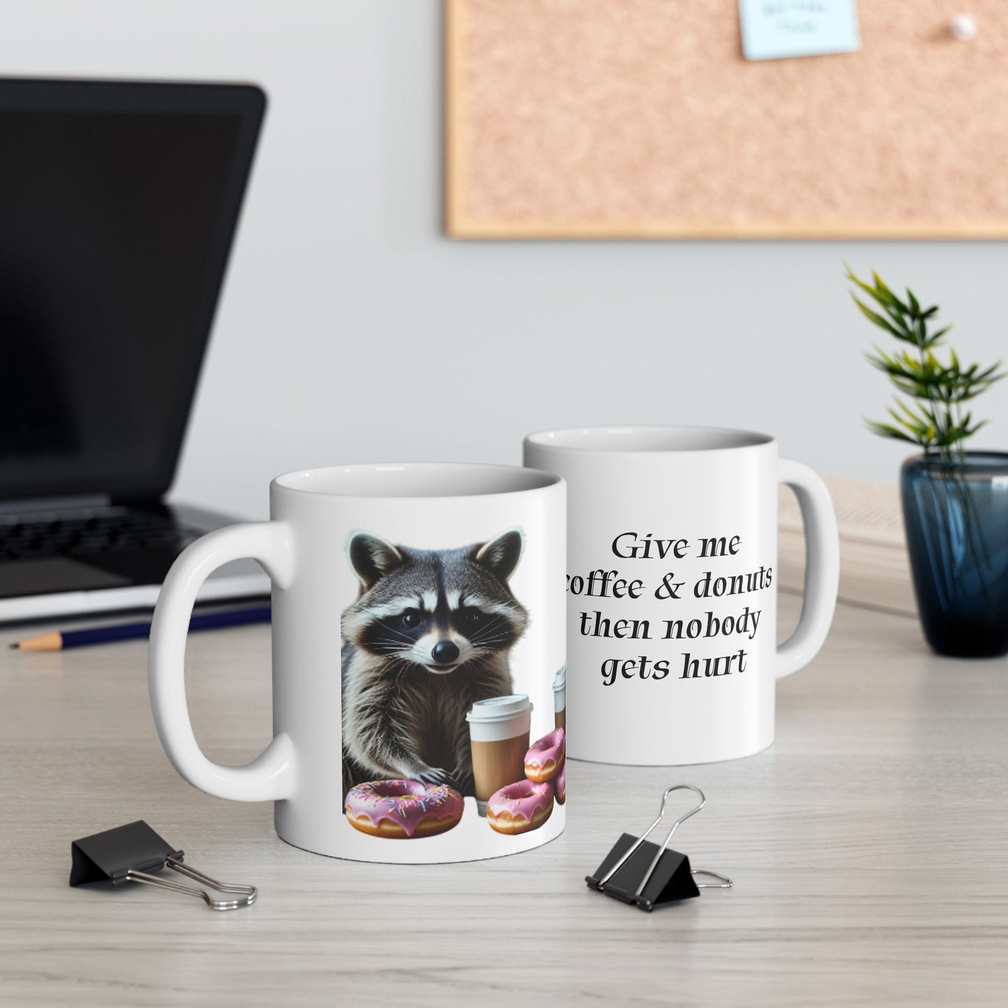 Coffee Time Raccoon Mug, Funny Gift for Animal Lovers, Tea Cup, Unique Office Mug, Cute Kitchen Decor, Birthday Gift Idea