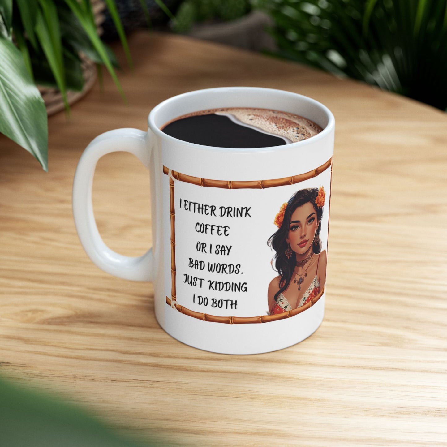 Tropical Goddess Mug - Cute Art Coffee Cup, Gift for Her, Birthday Present, Boho Decor, Inspirational Quote
