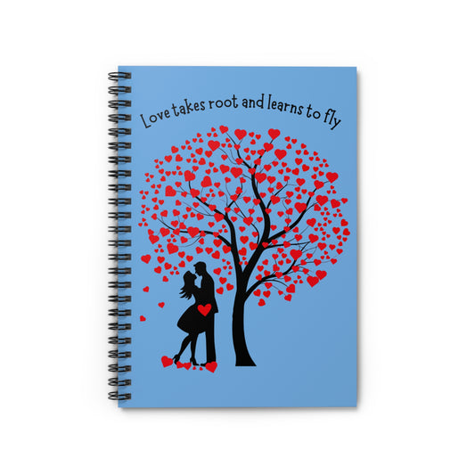 Love Takes Root Spiral Notebook — Romantic Heart Tree Ruled Journal