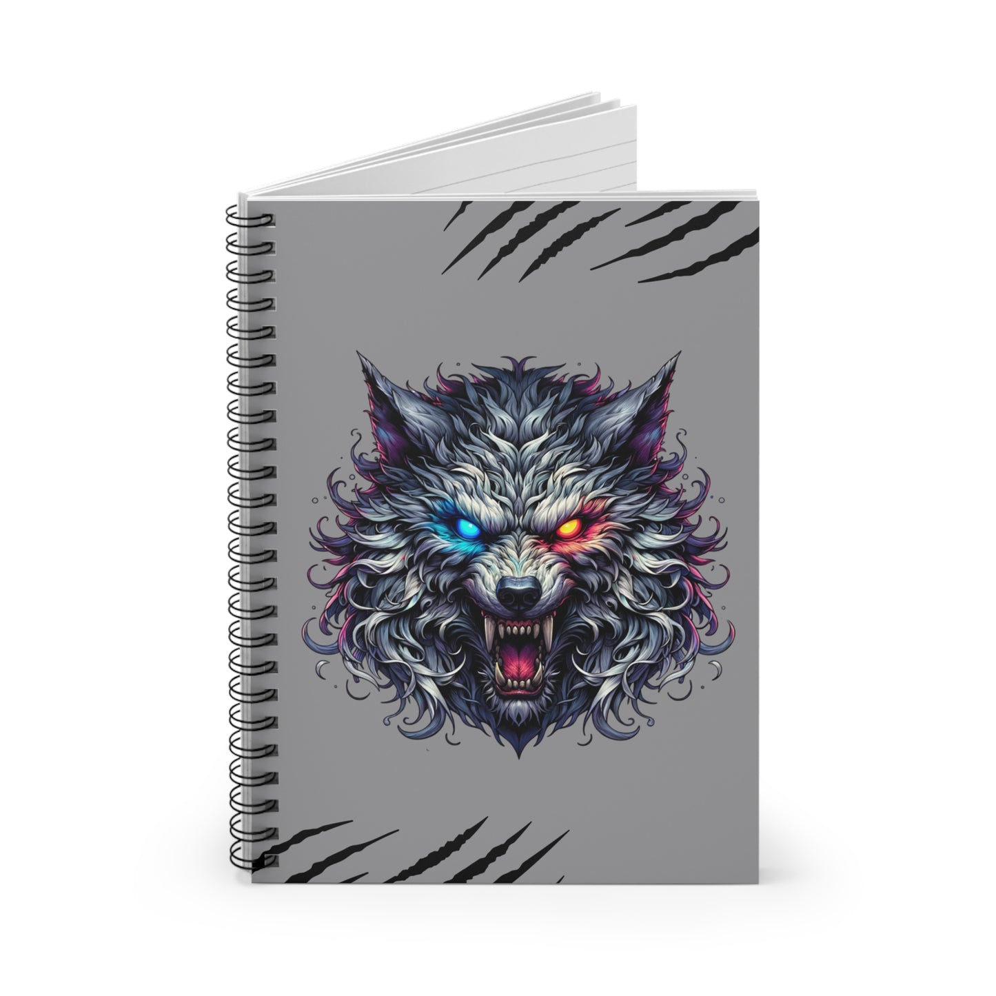 Fierce Wolf Spiral Notebook - Ideal for Animal Lovers, Artists, & Journaling | Perfect for Gifts, School, or Planning