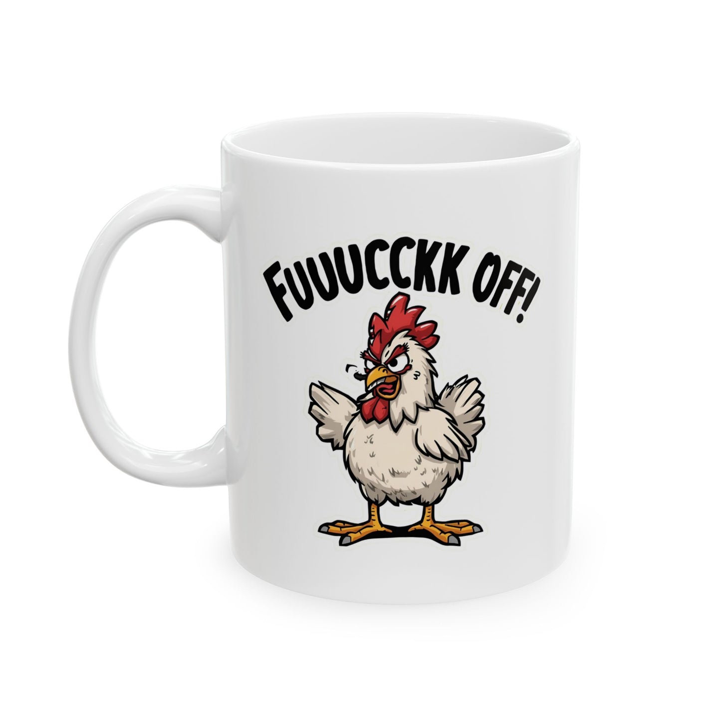 Funny Turkey Mug — ‘Fowl Off!’ Ceramic Coffee Cup (11oz & 15oz)