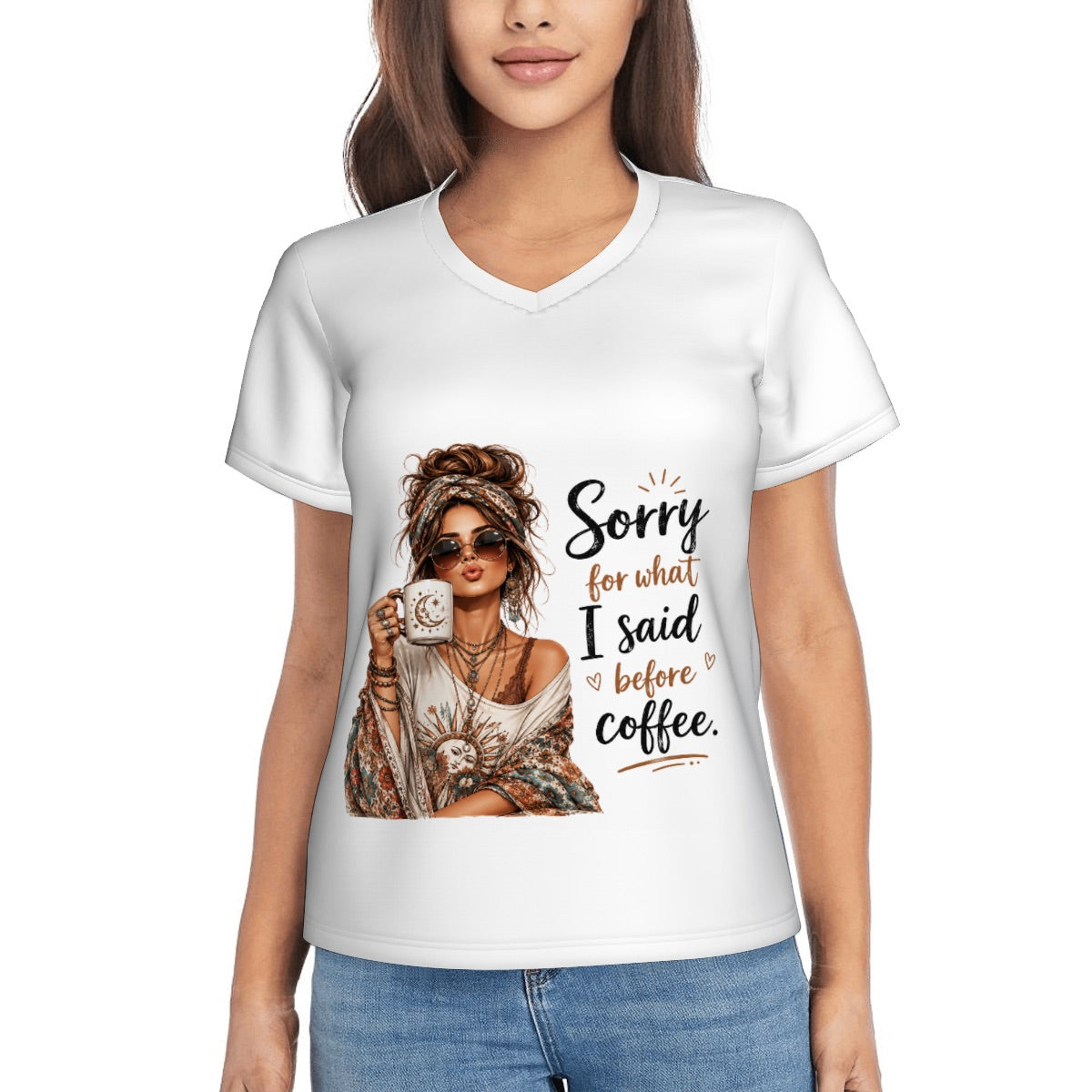 Women's VNeck Graphic Tee