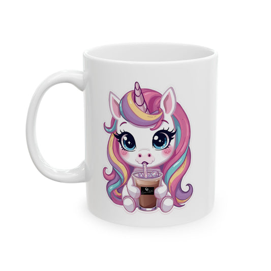 Unicorn Rainbow Ceramic Mug – Cute Pastel Unicorn Coffee Cup (11oz & 15oz)