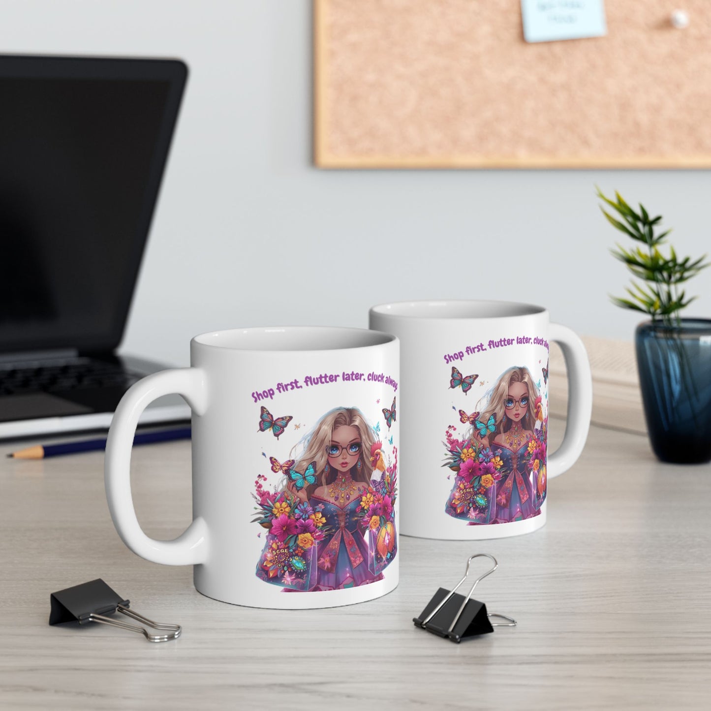 Floral Cat Ceramic Mug (11oz/15oz) — 'Stop Meow-ing' Cute Gift for Cat Lovers