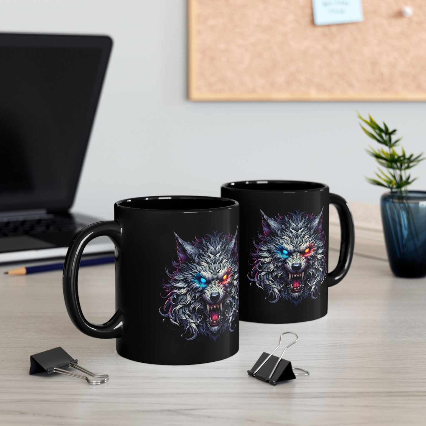 Fierce Wolf Ceramic Mug - 11oz & 15oz Options - Perfect for Animal Lovers & Gifts