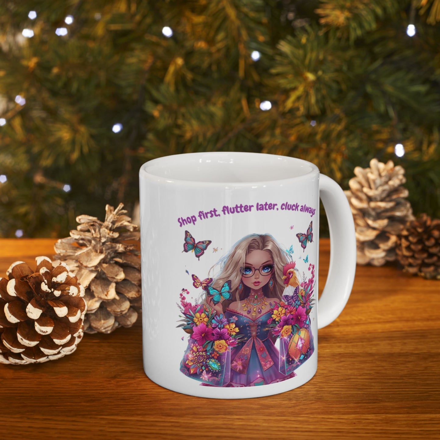Floral Cat Ceramic Mug (11oz/15oz) — 'Stop Meow-ing' Cute Gift for Cat Lovers