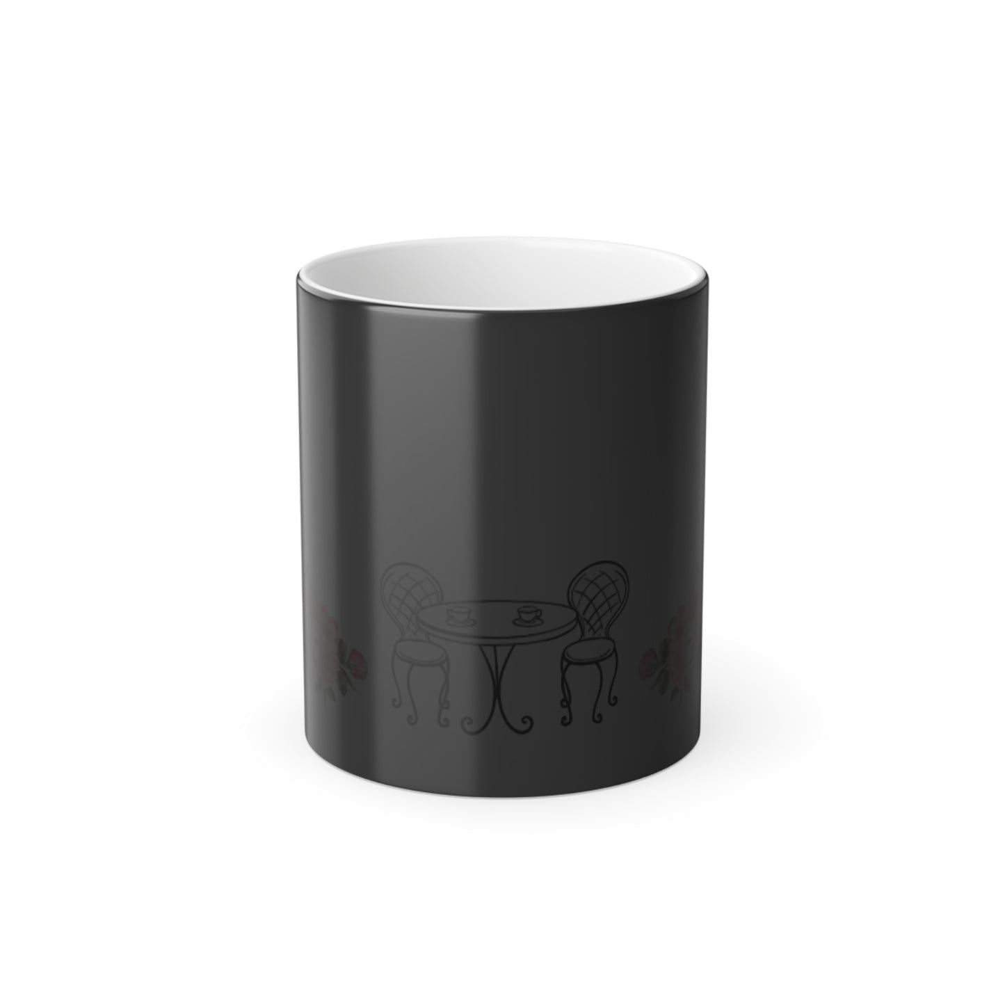 Color Morphing Coffee Mug with Eiffel Tower and Floral Design - 11oz