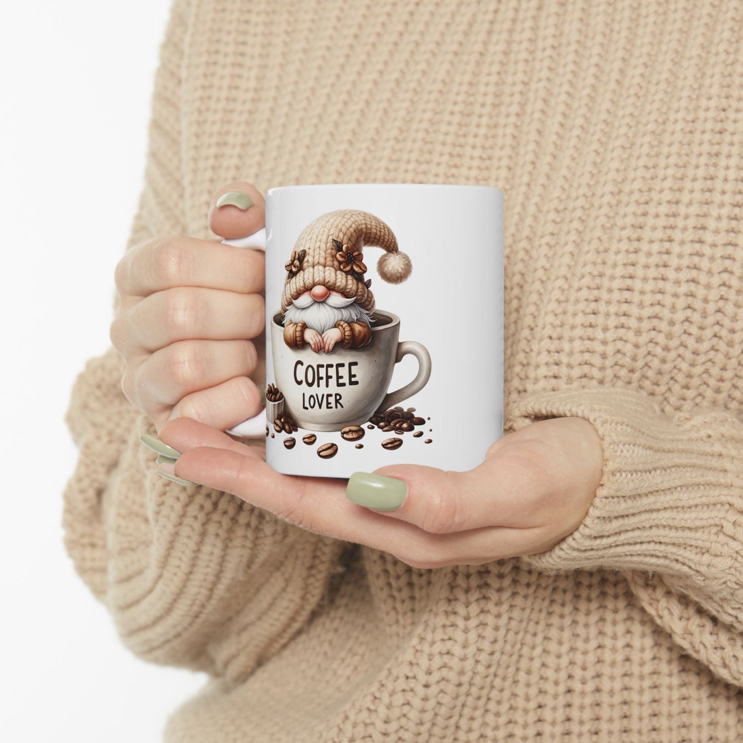 Coffee Lover's Ceramic Mug, Cozy Gift for Him and Her, Perfect for Home, Kitchen, Thanksgiving, Christmas, Happy Hour