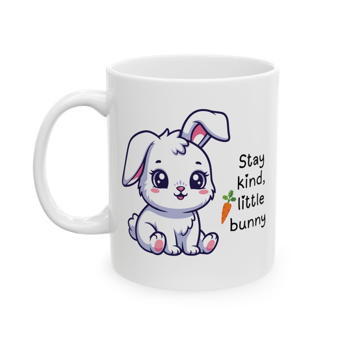 Stay Kind Little Bunny Ceramic Mug – Cute Easter Bunny Coffee Cup (11oz/15oz)