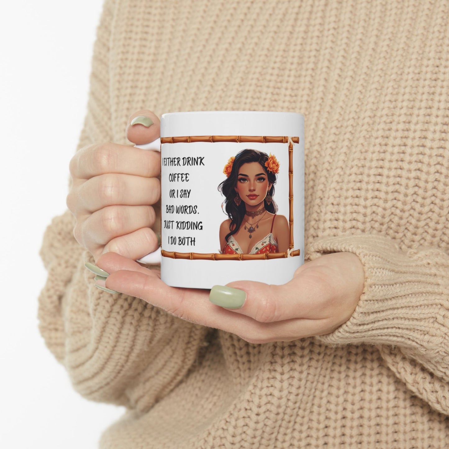Tropical Goddess Mug - Cute Art Coffee Cup, Gift for Her, Birthday Present, Boho Decor, Inspirational Quote