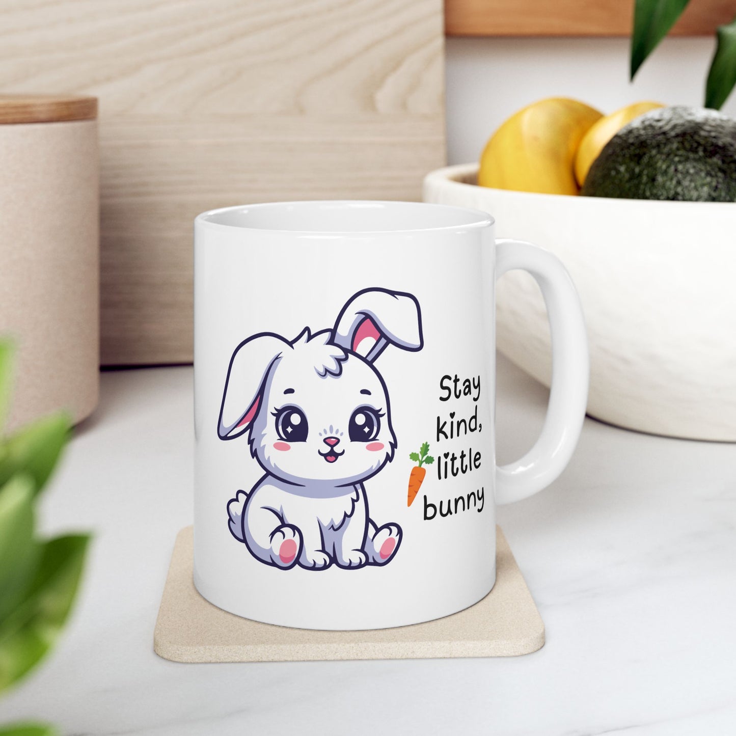 Stay Kind Little Bunny Ceramic Mug – Cute Easter Bunny Coffee Cup (11oz/15oz)