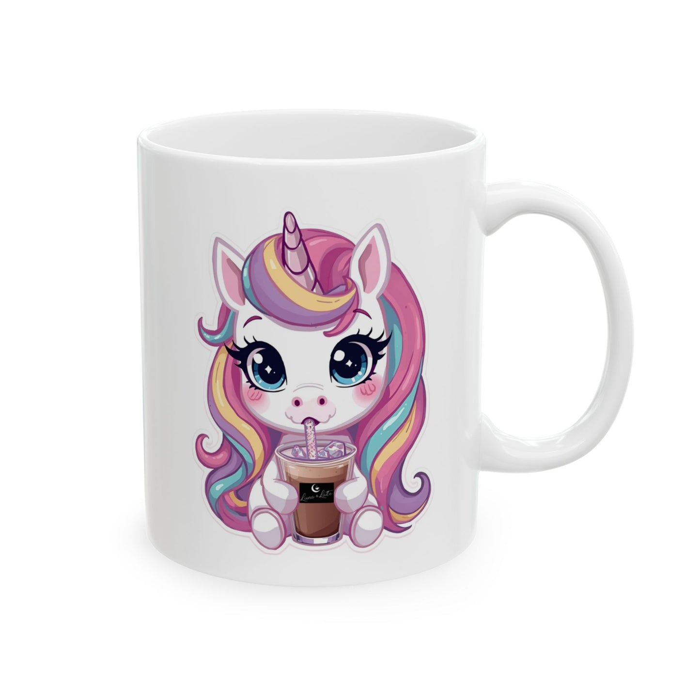 Unicorn Rainbow Ceramic Mug – Cute Pastel Unicorn Coffee Cup (11oz & 15oz)