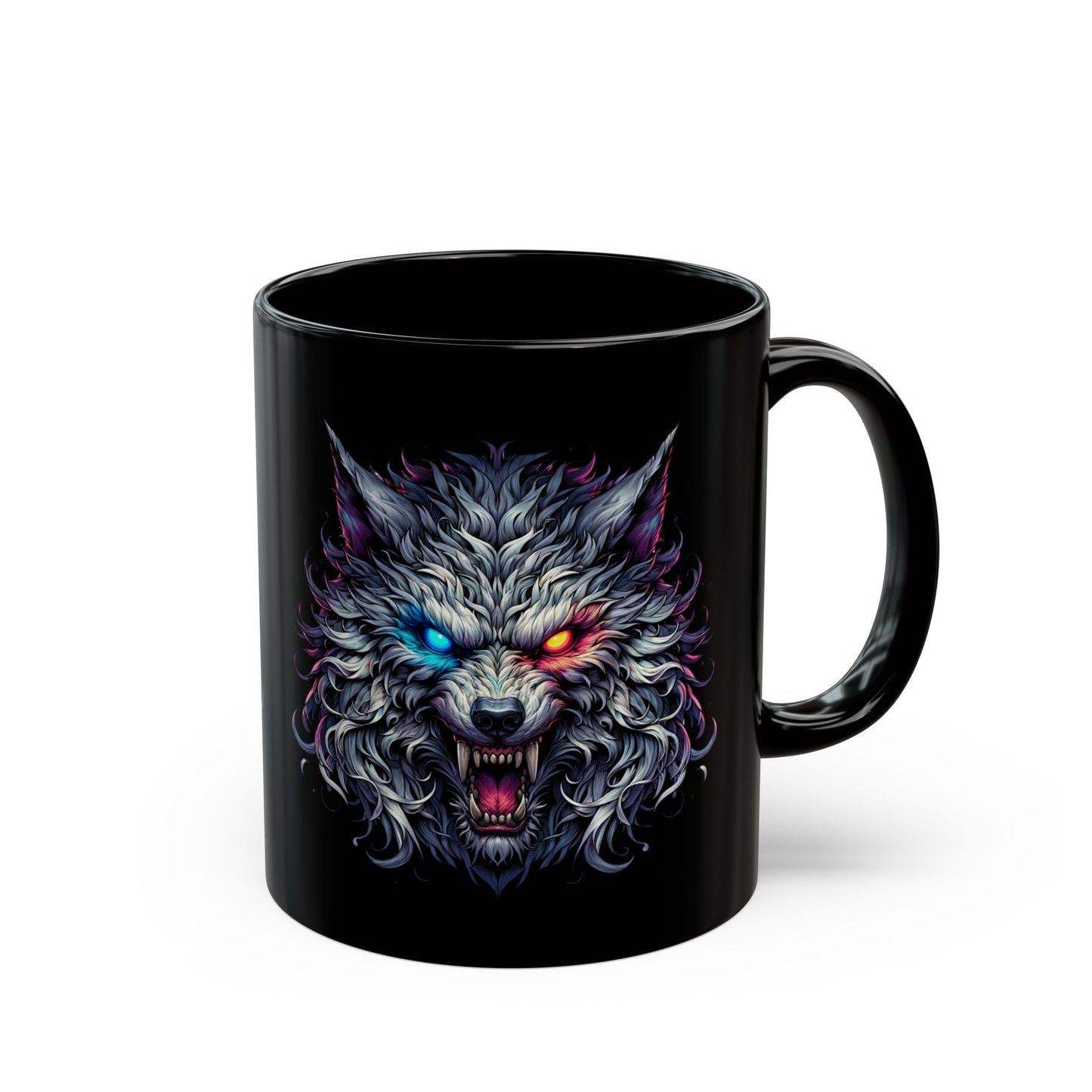Fierce Wolf Ceramic Mug - 11oz & 15oz Options - Perfect for Animal Lovers & Gifts