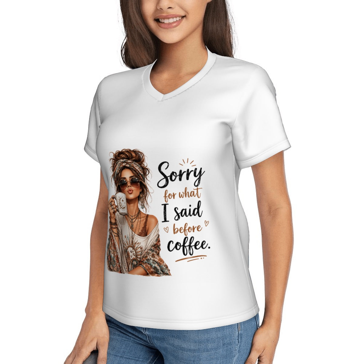 Women's VNeck Graphic Tee