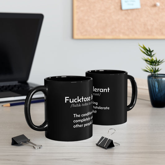 Funny Black Mug - Lactose Intolerant Coffee Cup, Gift for Coworkers, Laugh Out Loud Kitchenware, Perfect for Birthdays, Humor Lovers