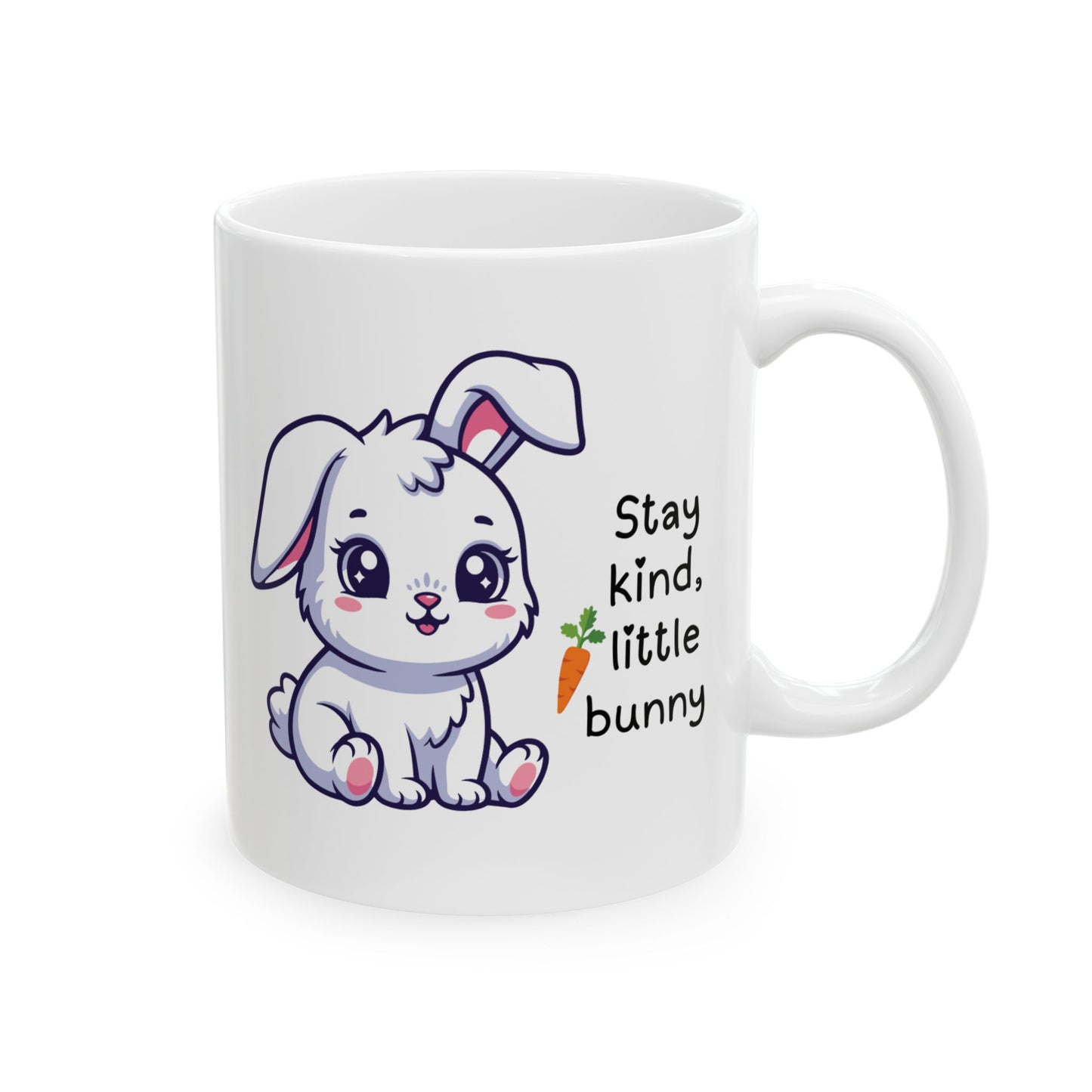 Stay Kind Little Bunny Ceramic Mug – Cute Easter Bunny Coffee Cup (11oz/15oz)