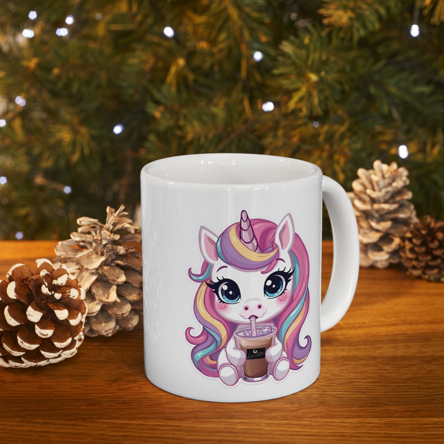 Unicorn Rainbow Ceramic Mug – Cute Pastel Unicorn Coffee Cup (11oz & 15oz)