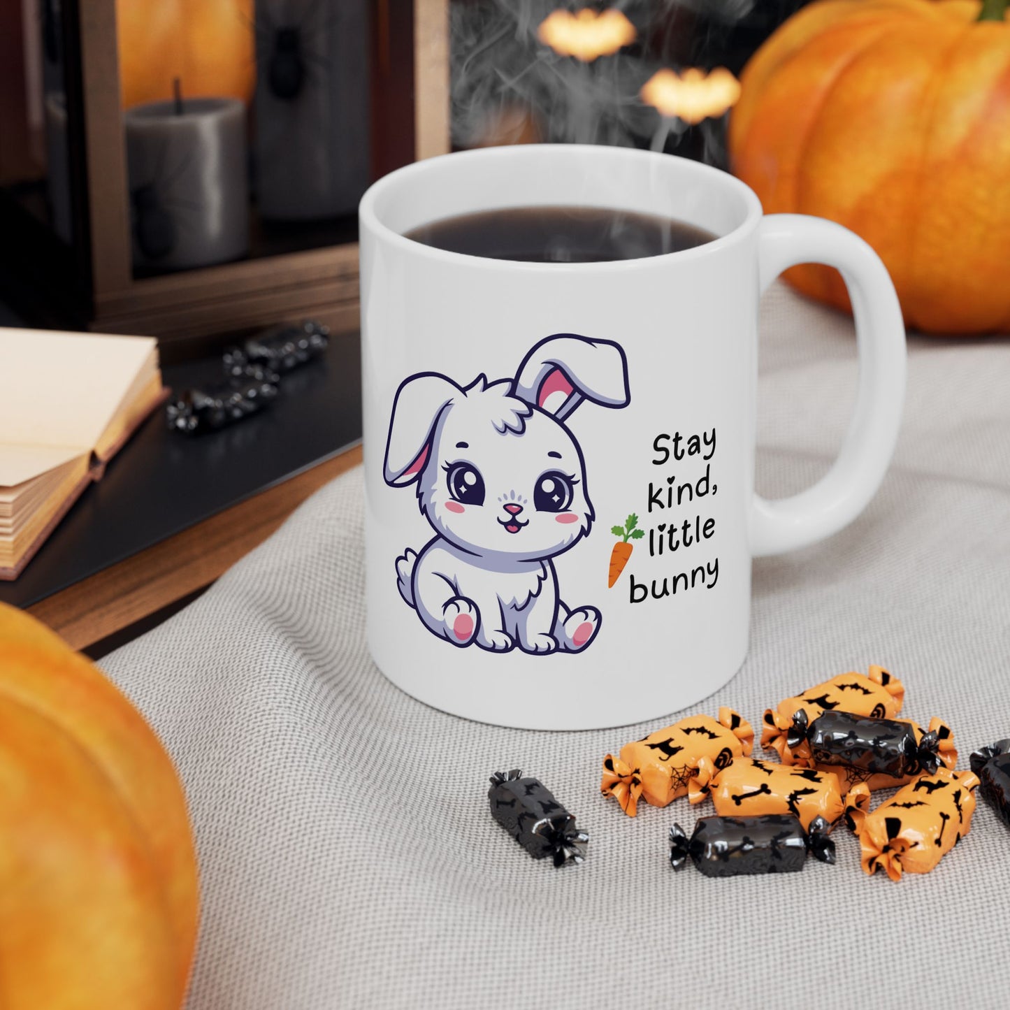Stay Kind Little Bunny Ceramic Mug – Cute Easter Bunny Coffee Cup (11oz/15oz)