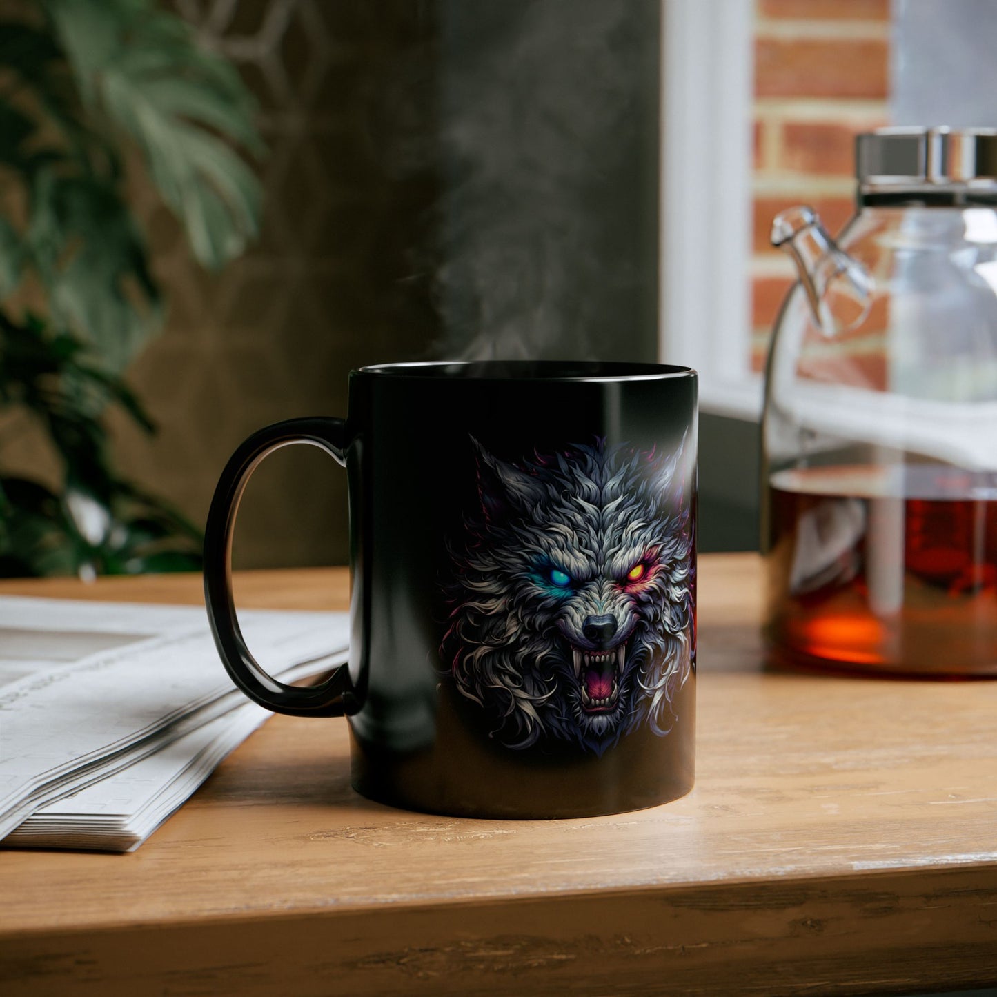 Fierce Wolf Ceramic Mug - 11oz & 15oz Options - Perfect for Animal Lovers & Gifts