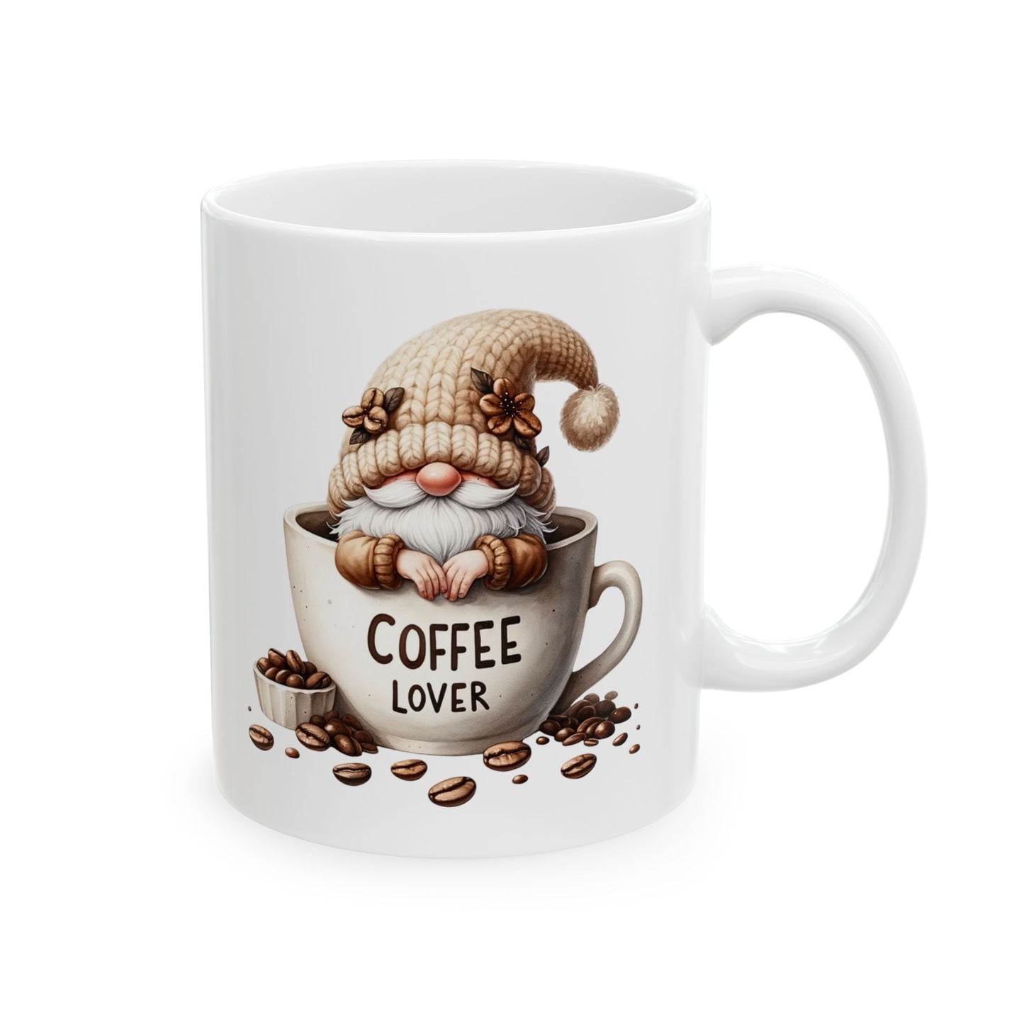 Coffee Lovers Ceramic Mug — Cute Espresso Cat Illustration (11oz & 15oz)