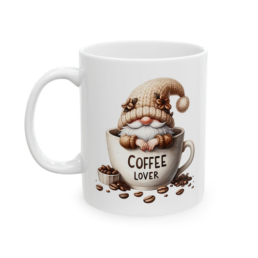 Coffee Lovers Ceramic Mug — Cute Espresso Cat Illustration (11oz & 15oz)