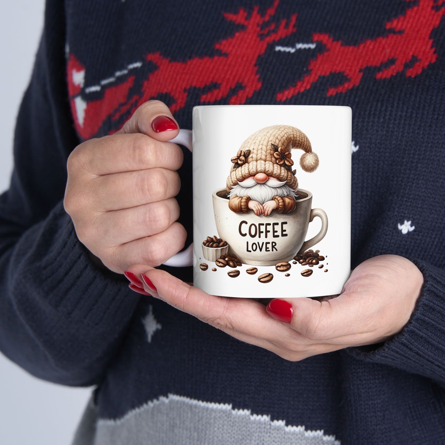 Coffee Lovers Ceramic Mug — Cute Espresso Cat Illustration (11oz & 15oz)